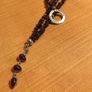 Garnet & Sterling Silver Lariat